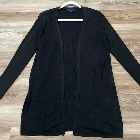 RSVP by Talbots long open cardigan Lightweight Black Slight shimmer Size M - Picture 5 of 12